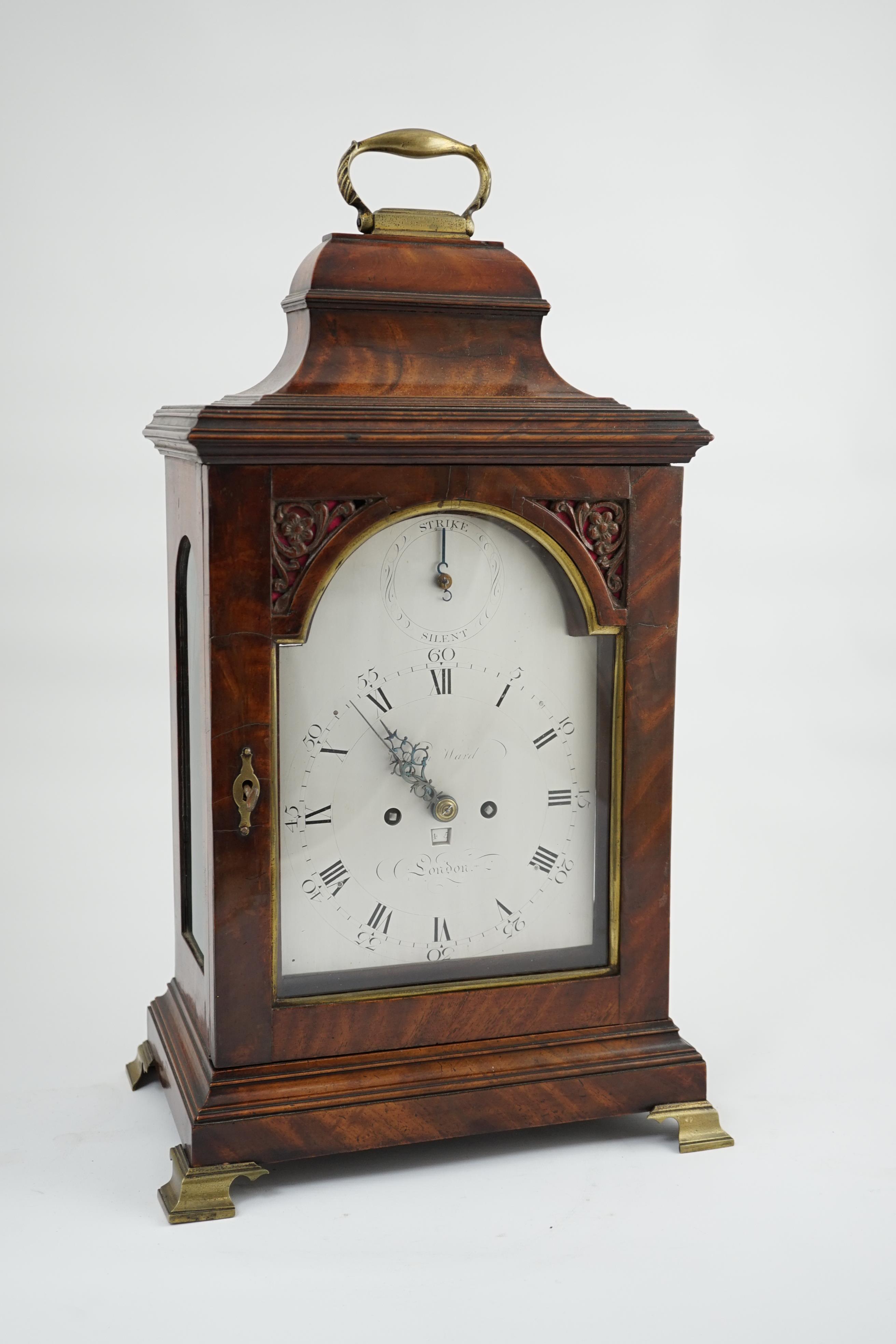 William Ward of London. A George III mahogany bracket clock